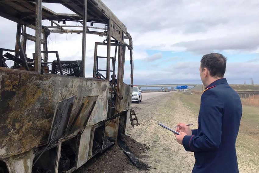 После пожара пассажирского автобуса на трассе М-4 «Дон», воронежские следователи начали проверку