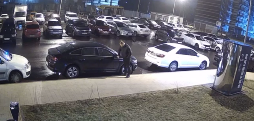 В Воронеже мужчина, сломавший боковое зеркало у автомобиля, попал на видео