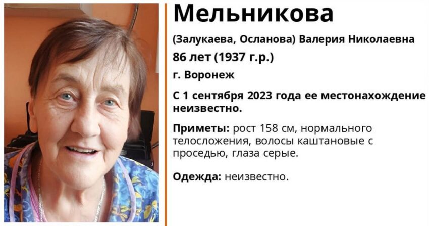 Поиски 86-летней женщины с провалами в памяти начали в Воронеже