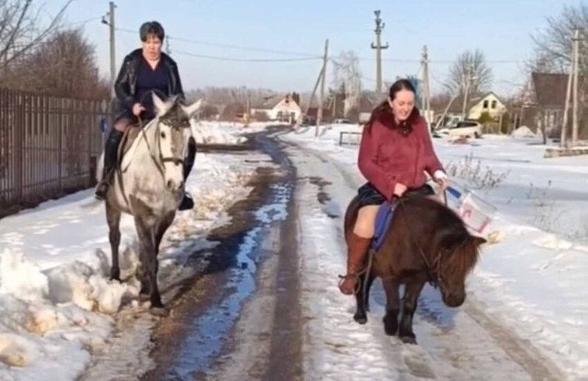 В Воронежской области челны комиссии добирались к избирателям на лошадях